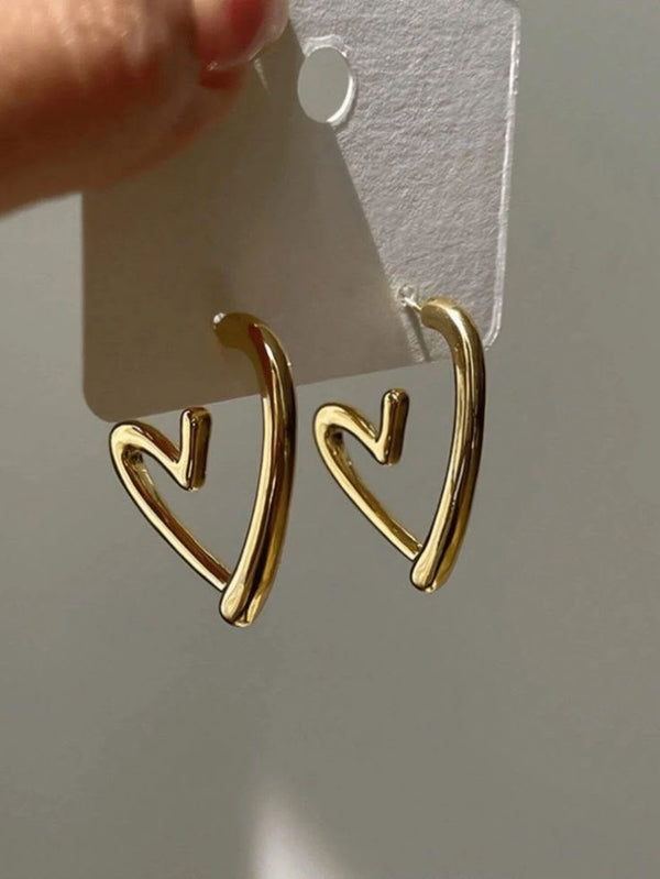 Heart Earrings – Anti-Tarnish Golden Earrings