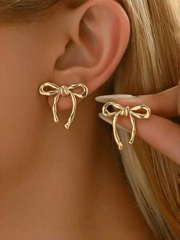 Bow Earrings – Anti-Tarnish Golden Earrings