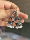 Pearl Jhumka Earrings – Antique Silver Tone Traditional Earrings